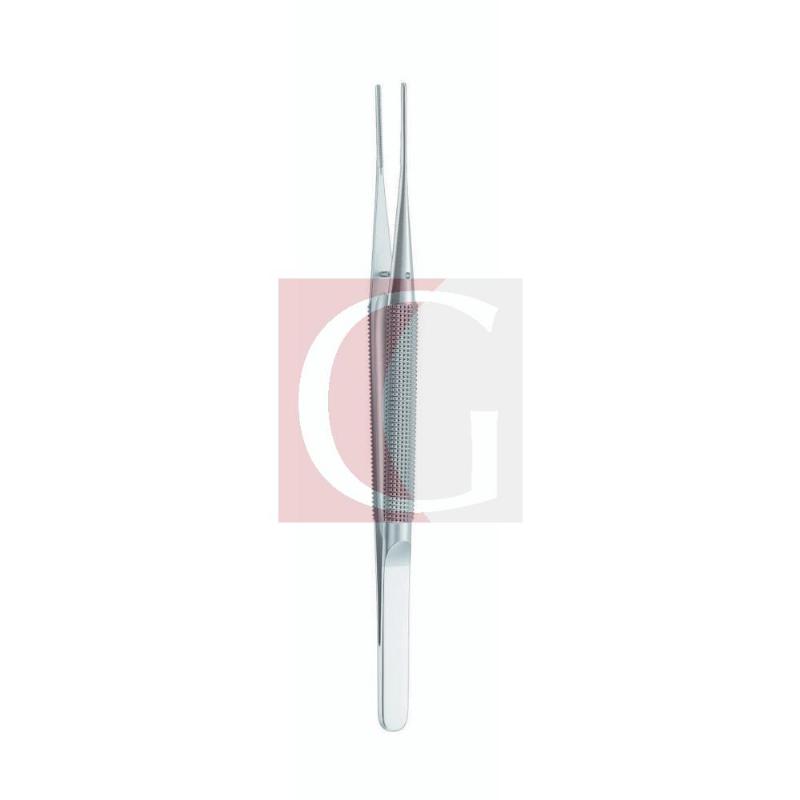 Мікропінцет атравматичний, кругла ручка, 21 см, кінчик 1 мм (Гайстер, 10-3430)